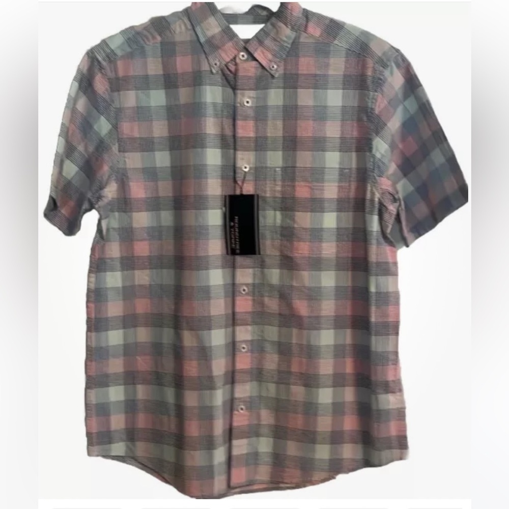 NWT Men’s Short Sleeve Buttondown w/ Front Pocket Pink/Purple/Green/Yellow